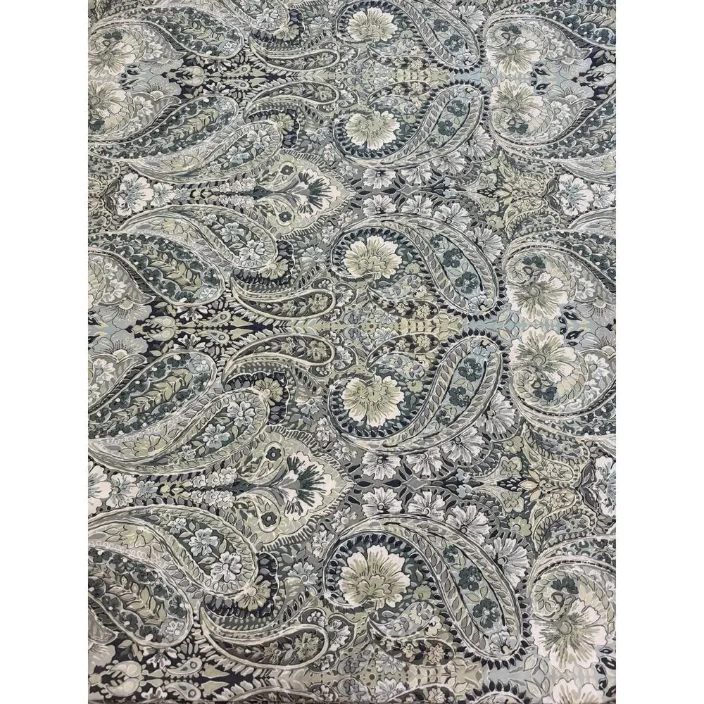 Pottery Barn Jordana Blue Green Paisley Queen Duvet Cover